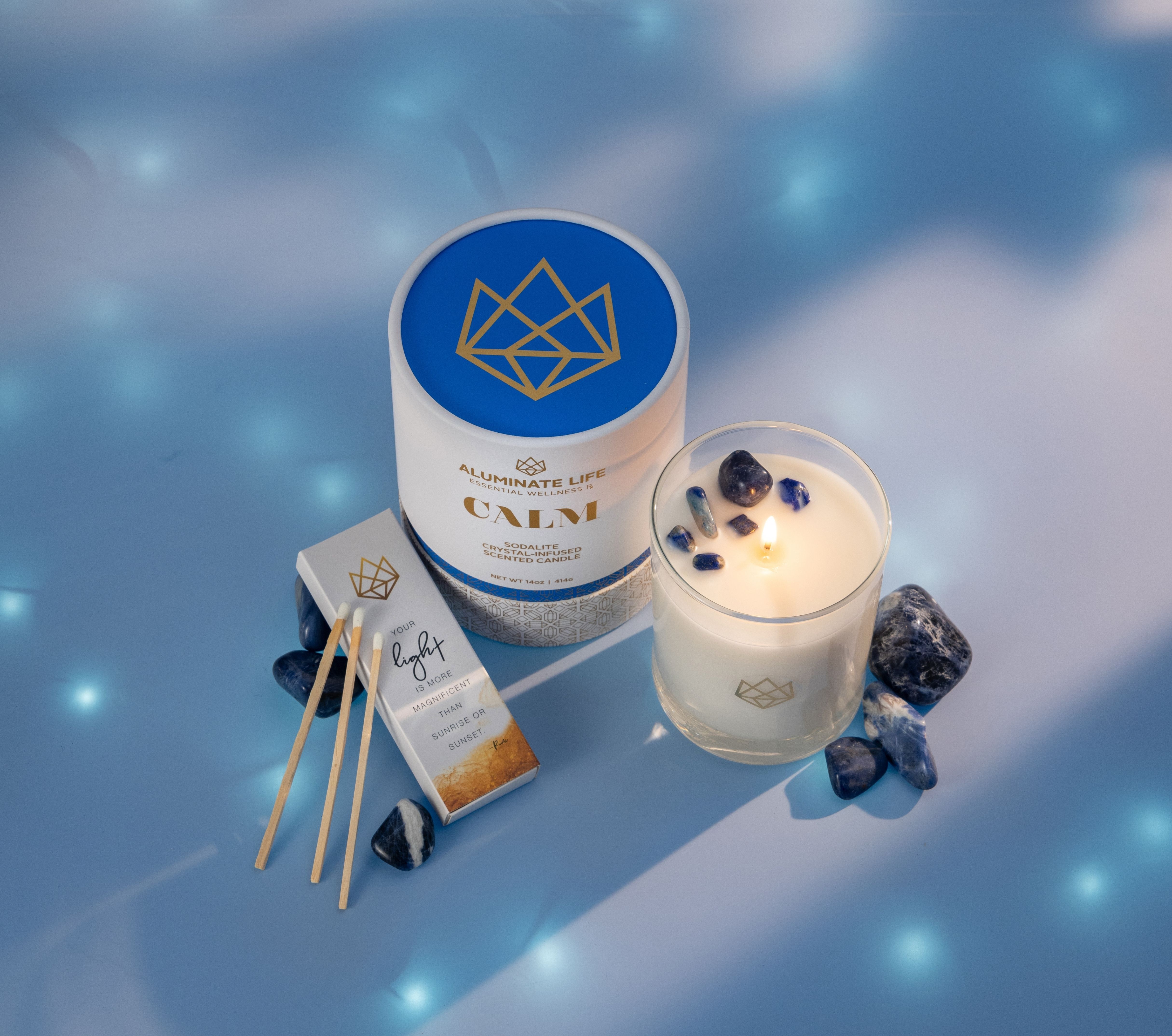 Buy Calm Candle Crystal & Essential Oils Aromatherapy Scent